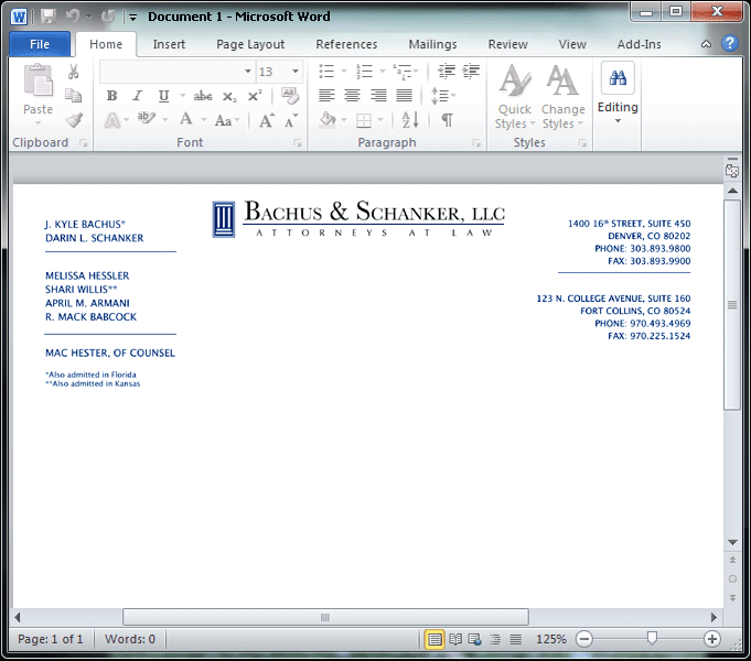 word document stationery